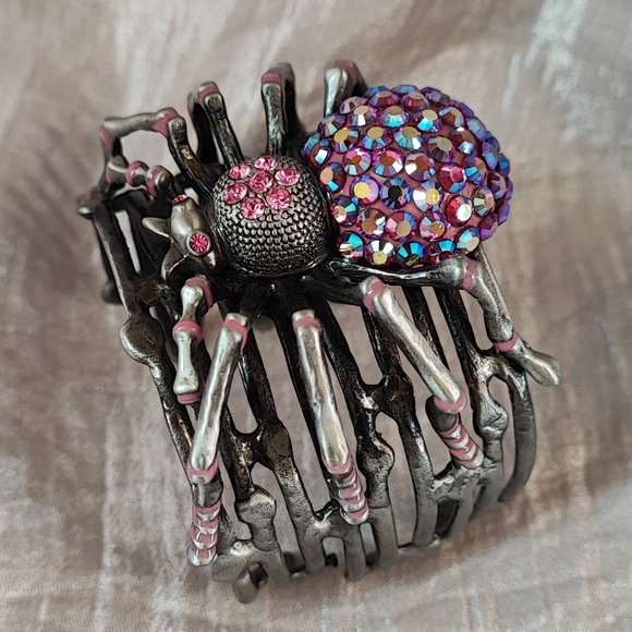 Swarovski Elements Fuchsia AB Purple Eyes Crystal Halloween Jewelry Bracelet NEW - Picture 5 of 7